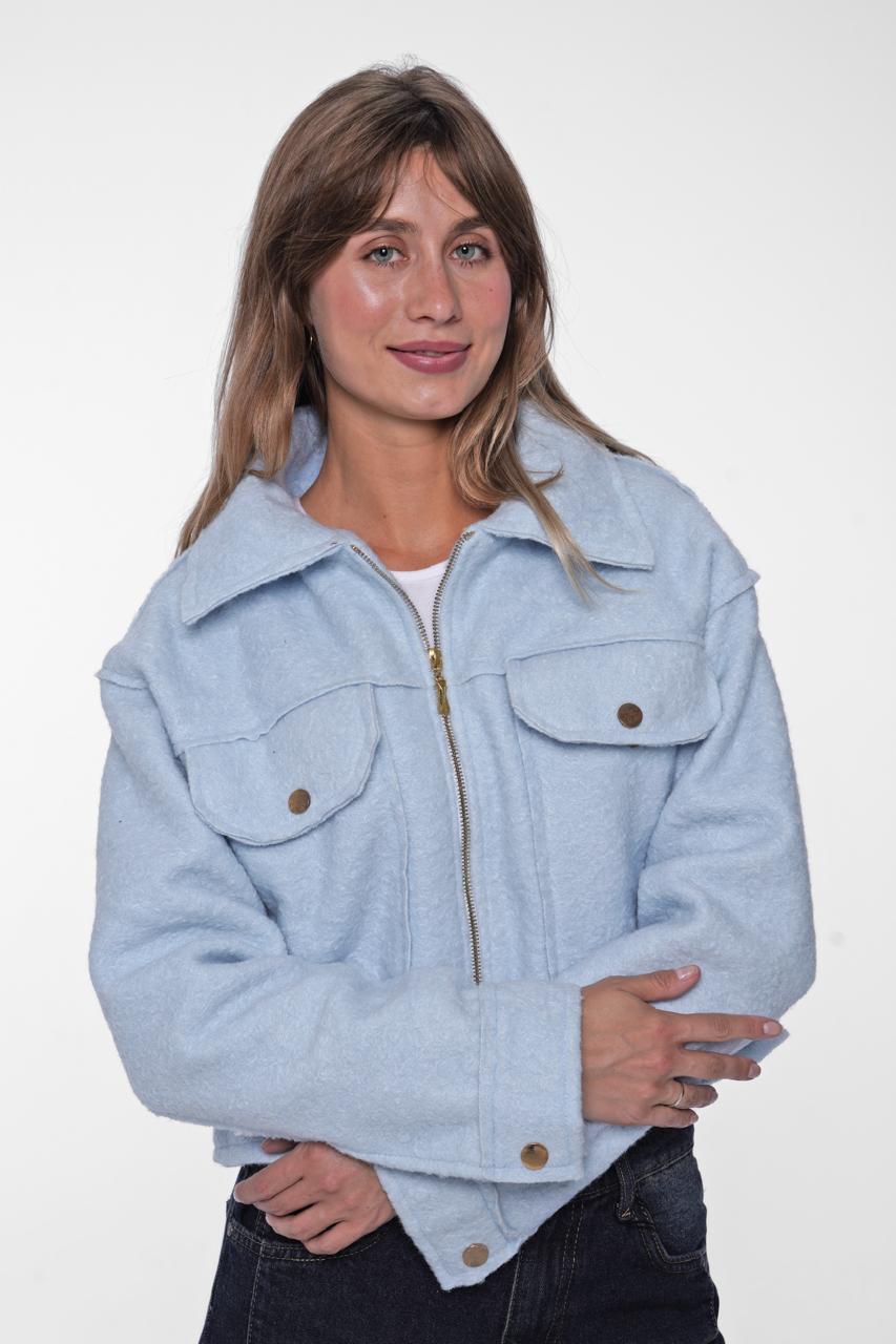 The Powder Blue Cropped Shacket