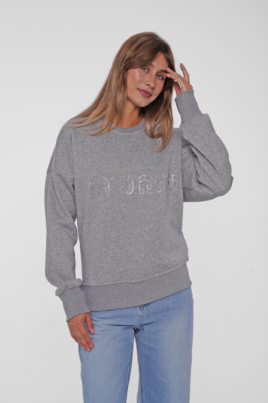 Sparkling Studded Oversized Crewneck