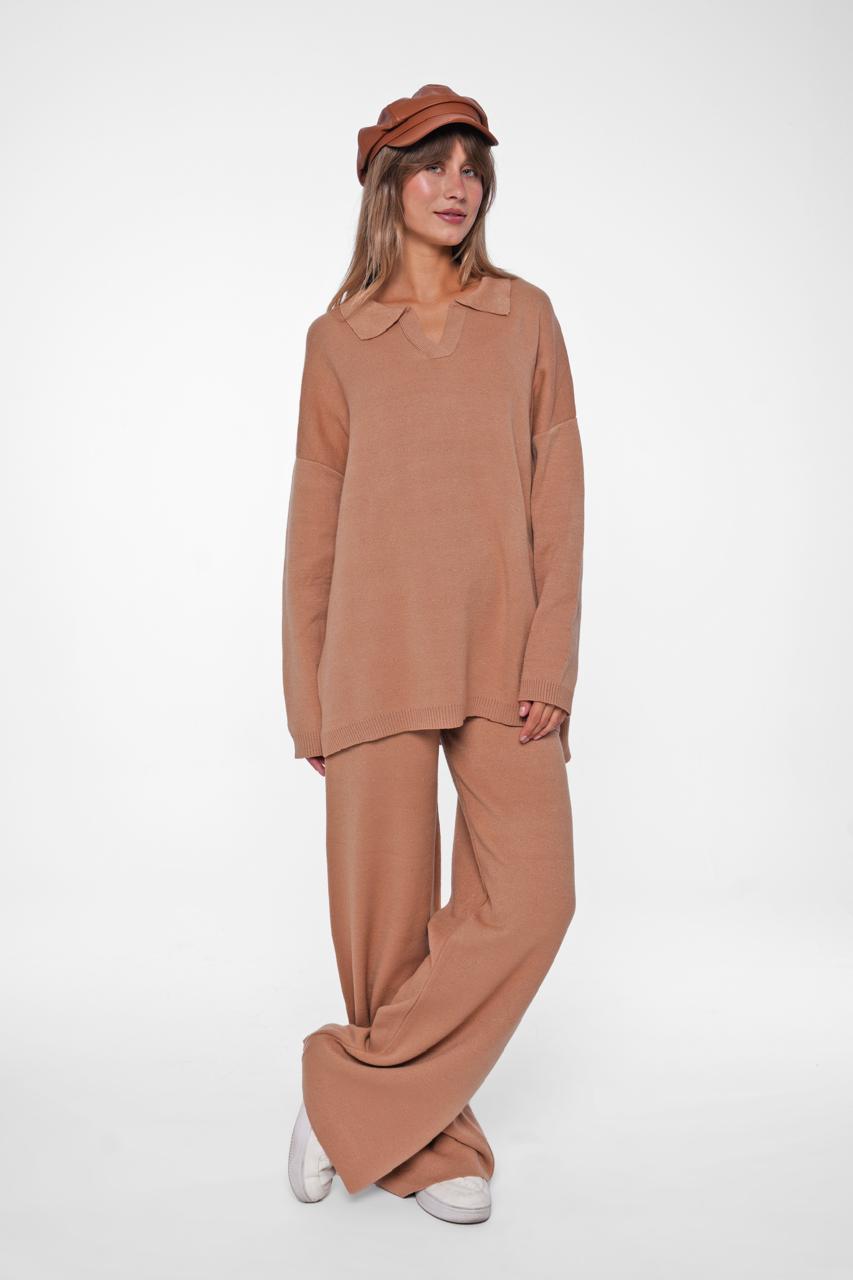 Cozy Camel Knitted Loungewear Suit