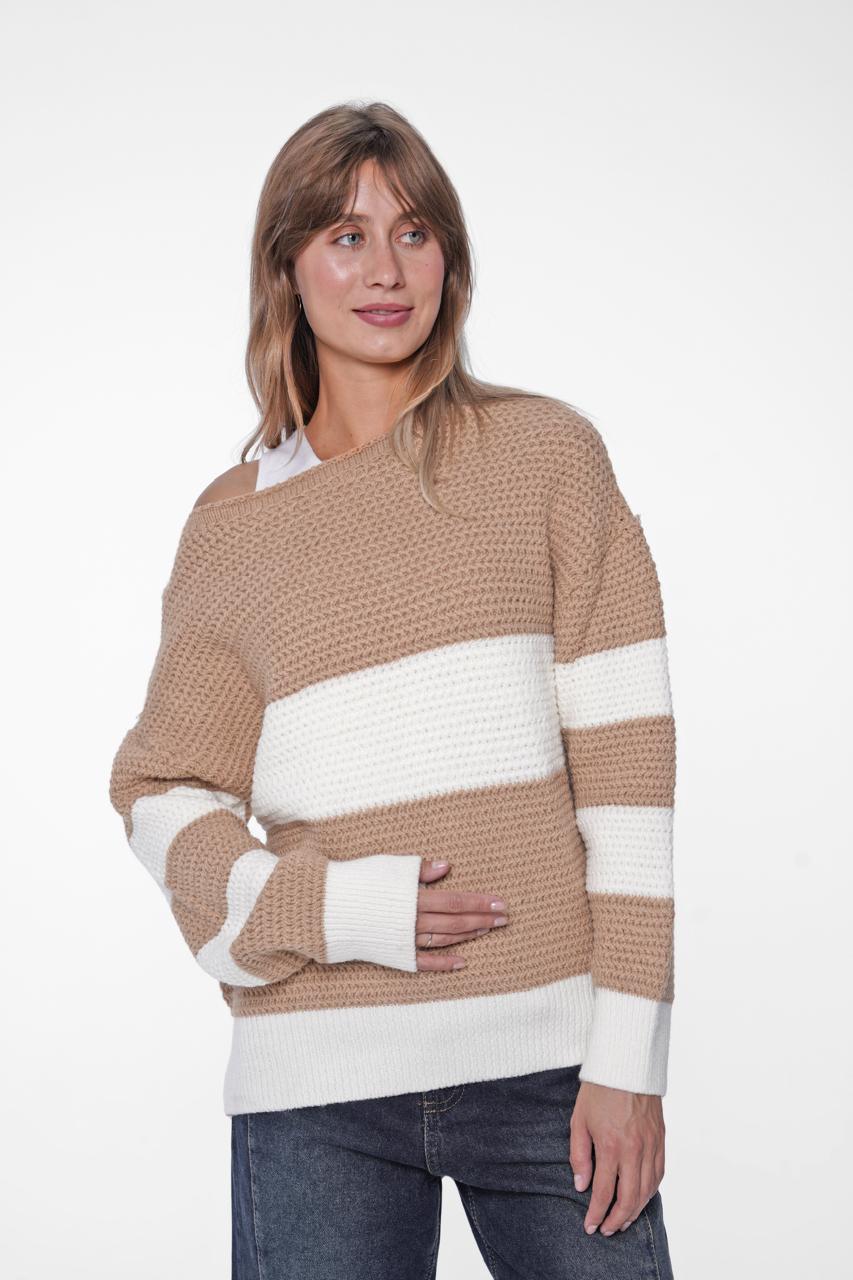 The Coastal Stripe Oversized Knit Sweater