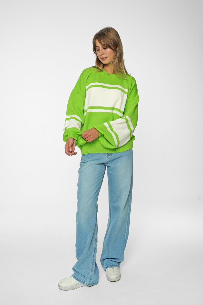 The Bold Neon Stripe Oversized Jumper
