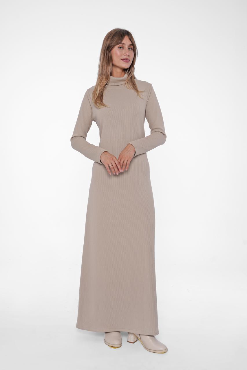The Essential Ribbed Turtleneck Maxi Dress