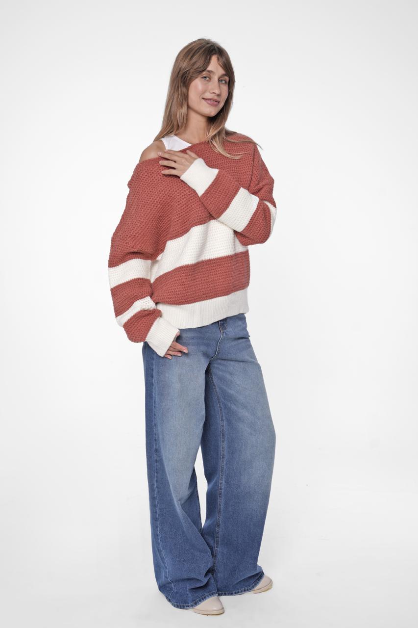 The Coastal Stripe Oversized Knit Sweater