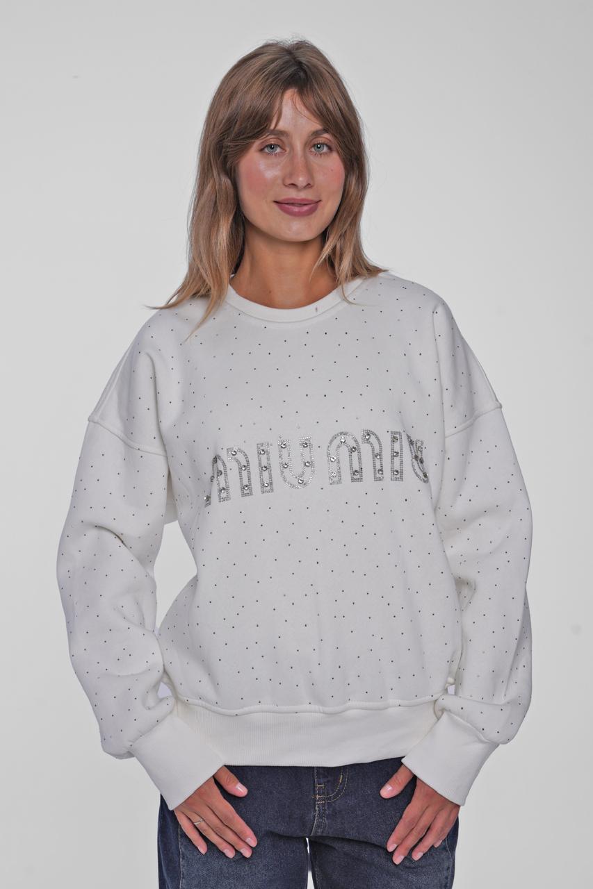 Sparkling Studded Oversized Crewneck