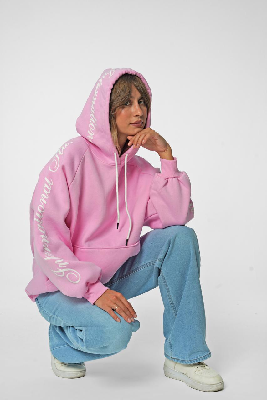 Oversized Fleece Statement hoodie