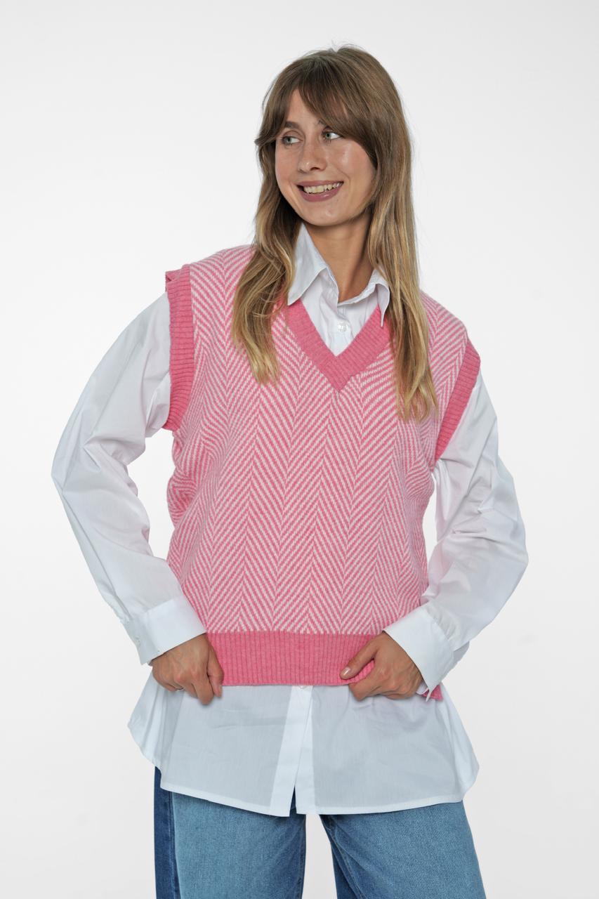 The Herringbone Knit V-Neck Sweater Vest