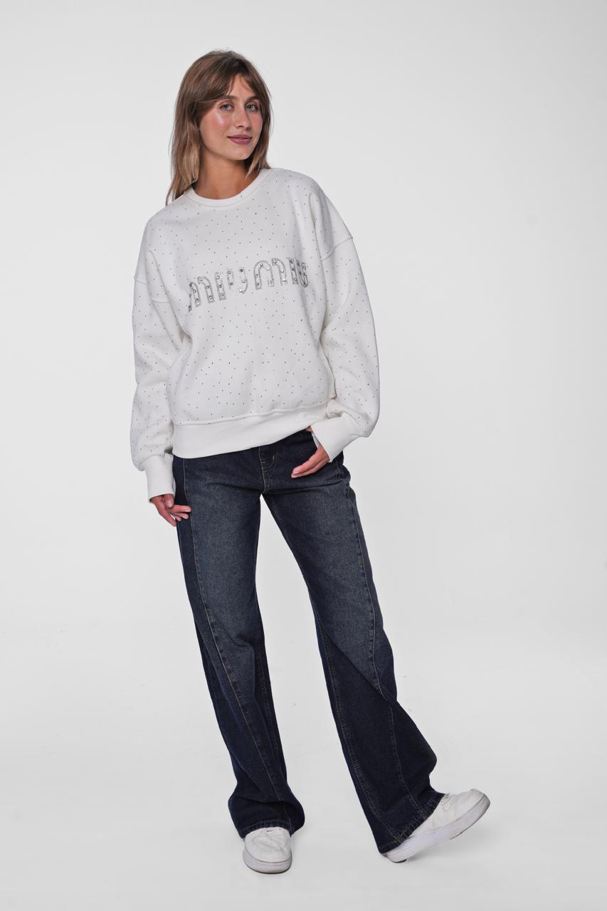 Sparkling Studded Oversized Crewneck