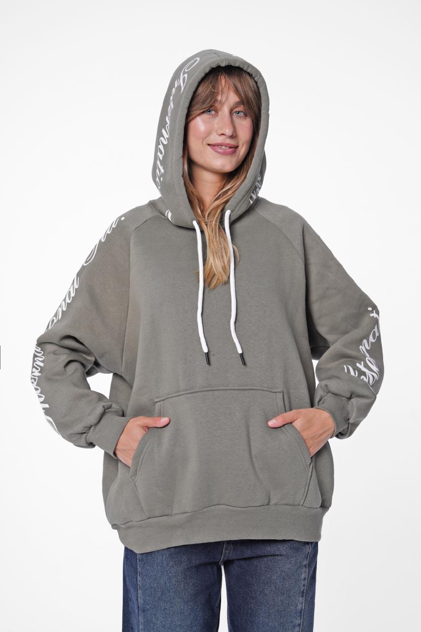 Oversized Fleece Statement hoodie