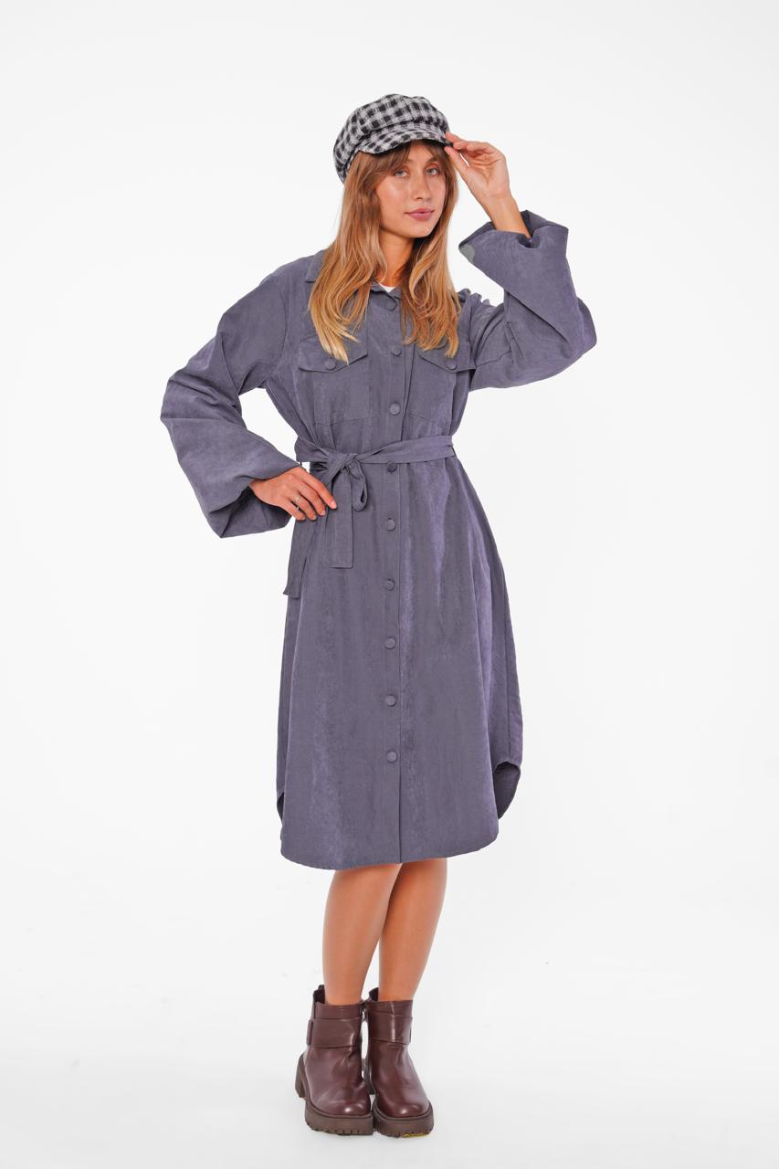 Belted Midi Shirtdress with Flared Cuffs