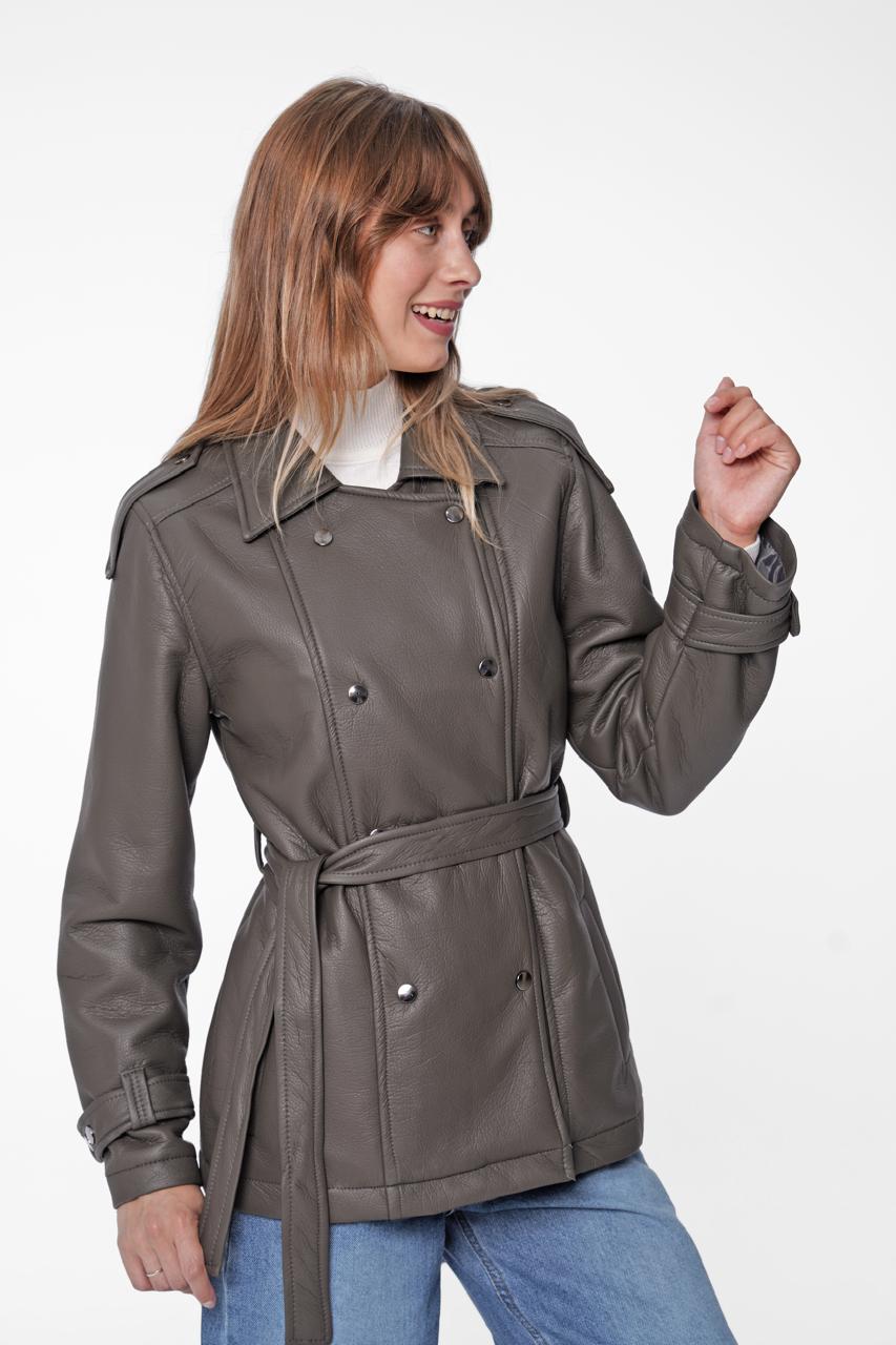The Modern Faux Leather Trench Jacket