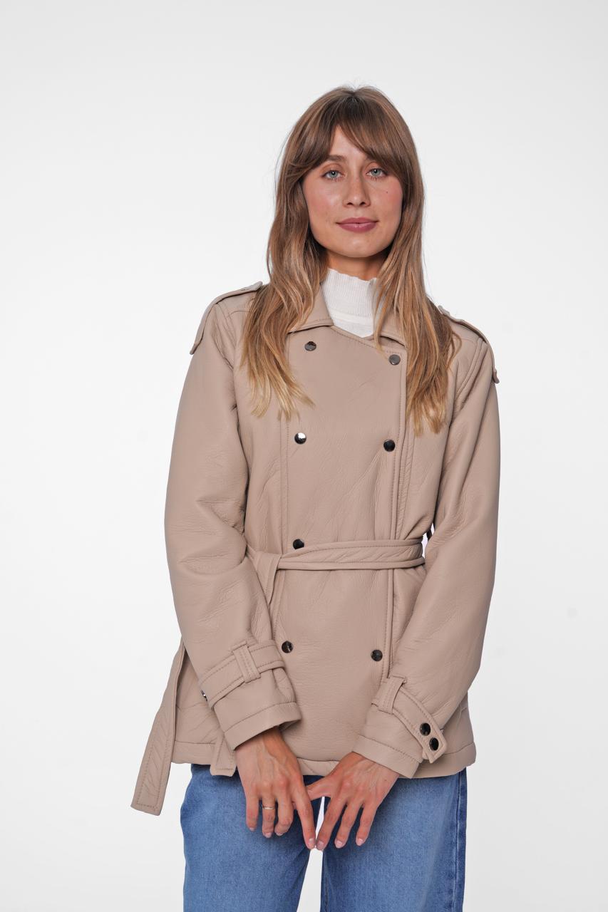 The Modern Faux Leather Trench Jacket