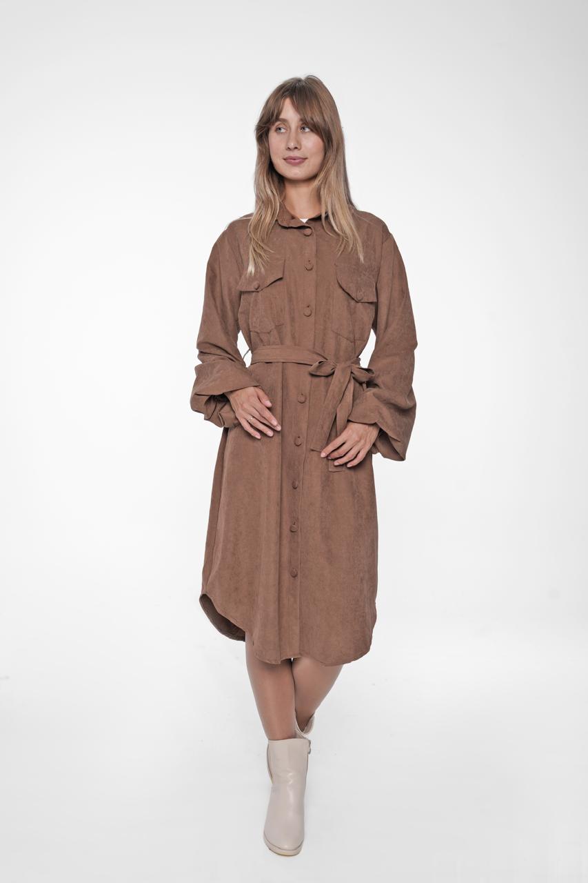 Belted Midi Shirtdress with Flared Cuffs