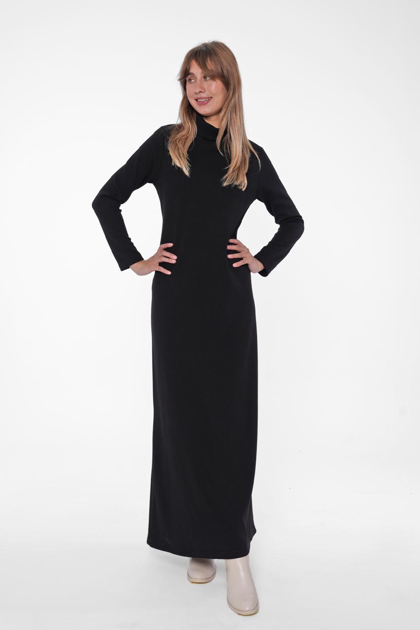 The Essential Ribbed Turtleneck Maxi Dress