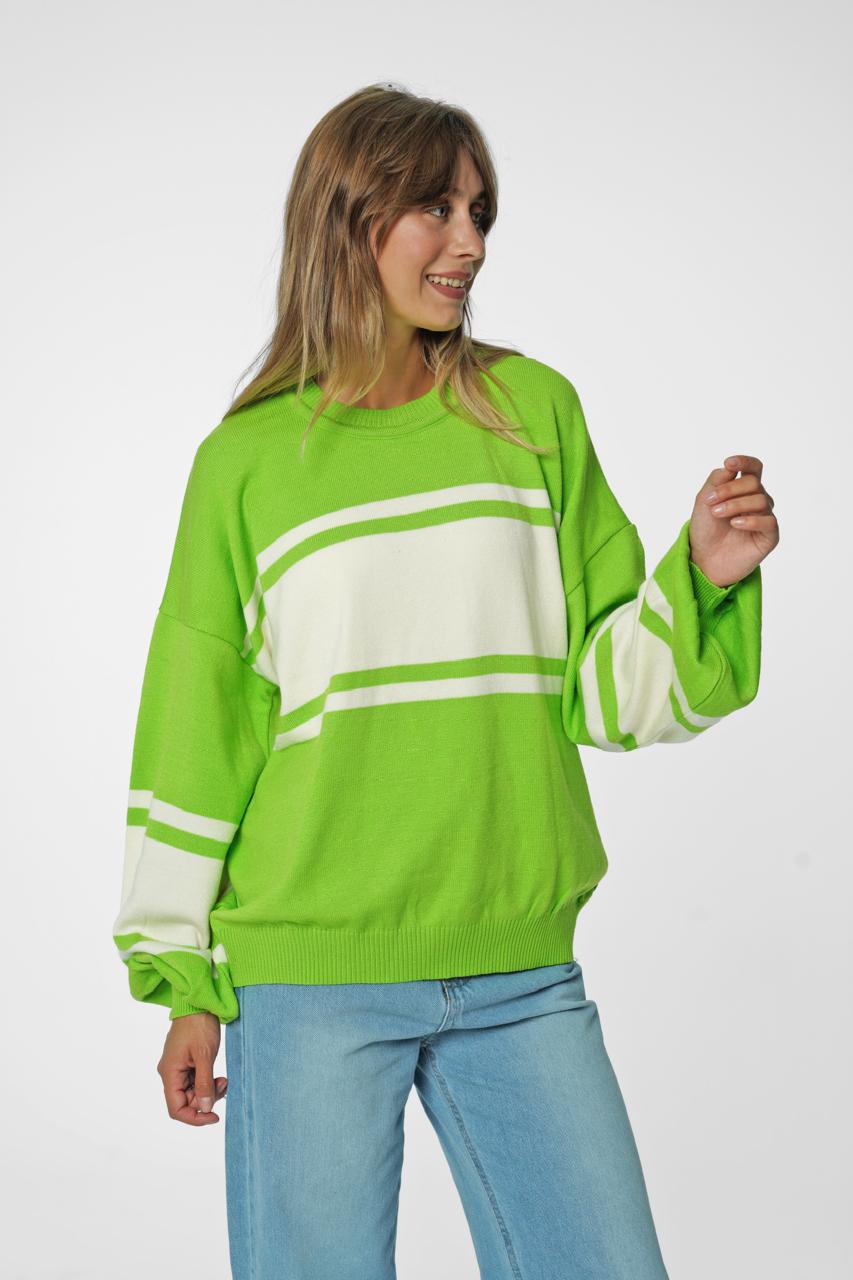 The Bold Neon Stripe Oversized Jumper