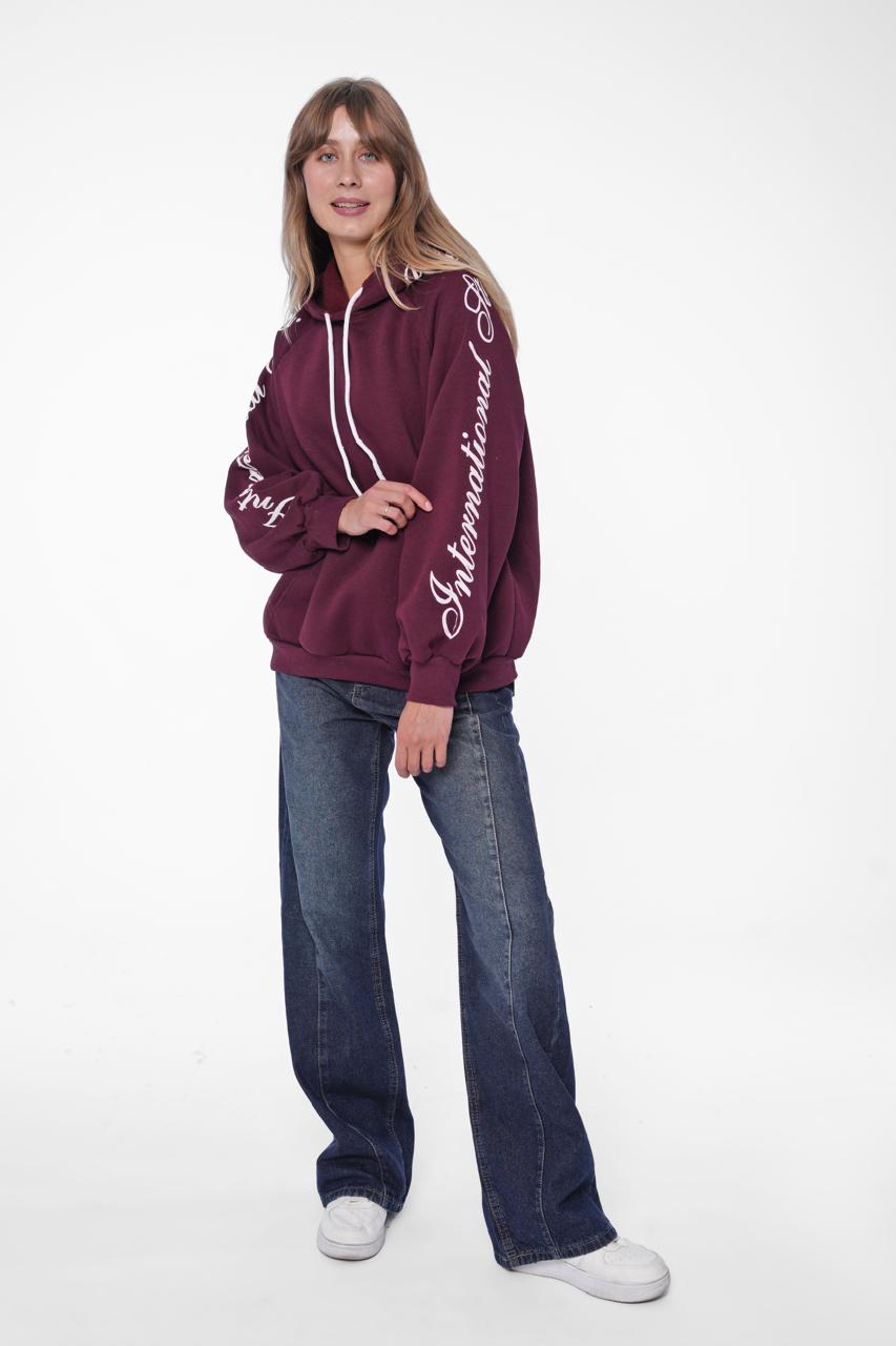 Oversized Fleece Statement hoodie