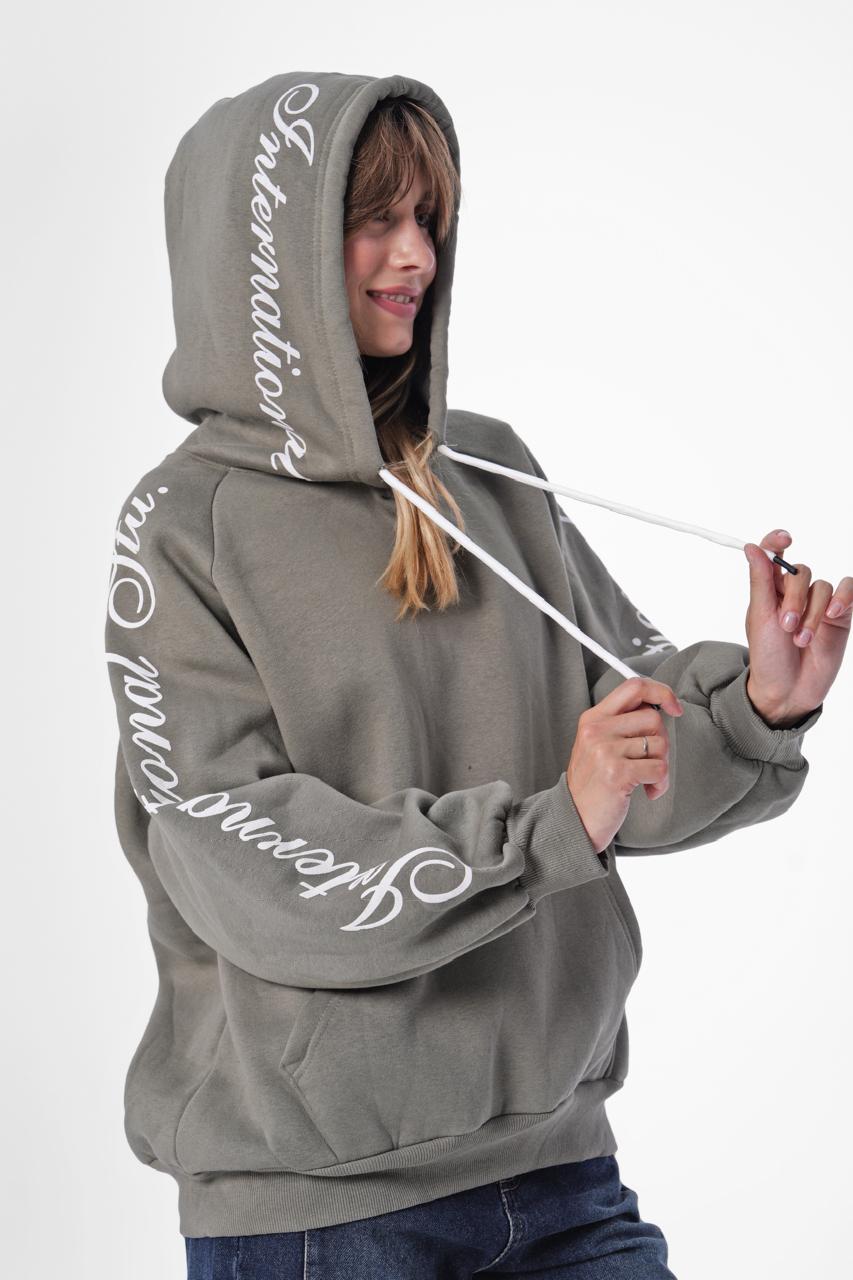 Oversized Fleece Statement hoodie