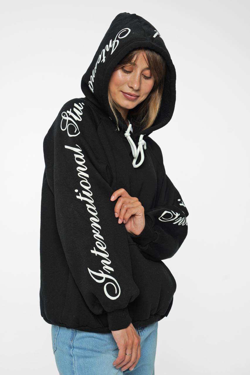 Oversized Fleece Statement hoodie