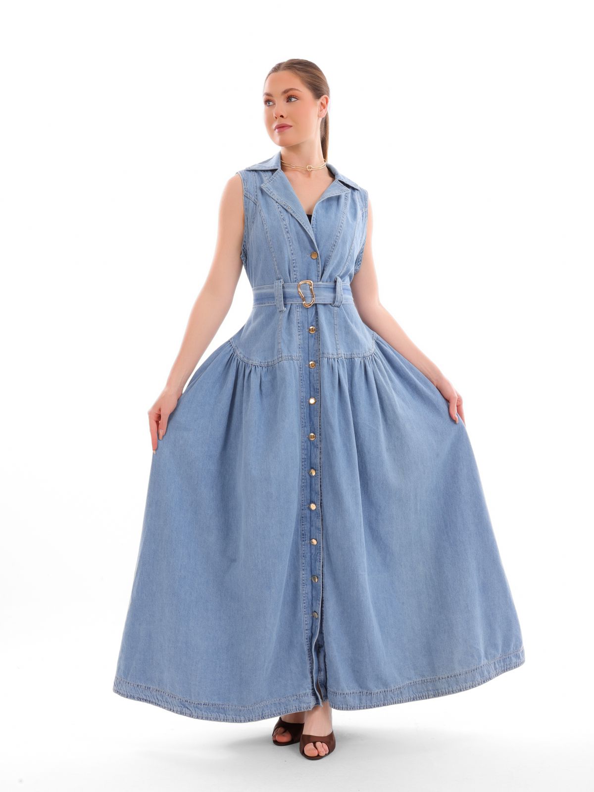A stylish and elegant denim dress – ABD ELRAZEK Group